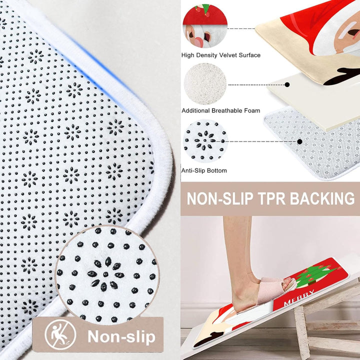 Britimes Badematten für Badezimmer, Badezimmermatten, Teppiche, kein Silber, rotes Weihnachtsmuster,