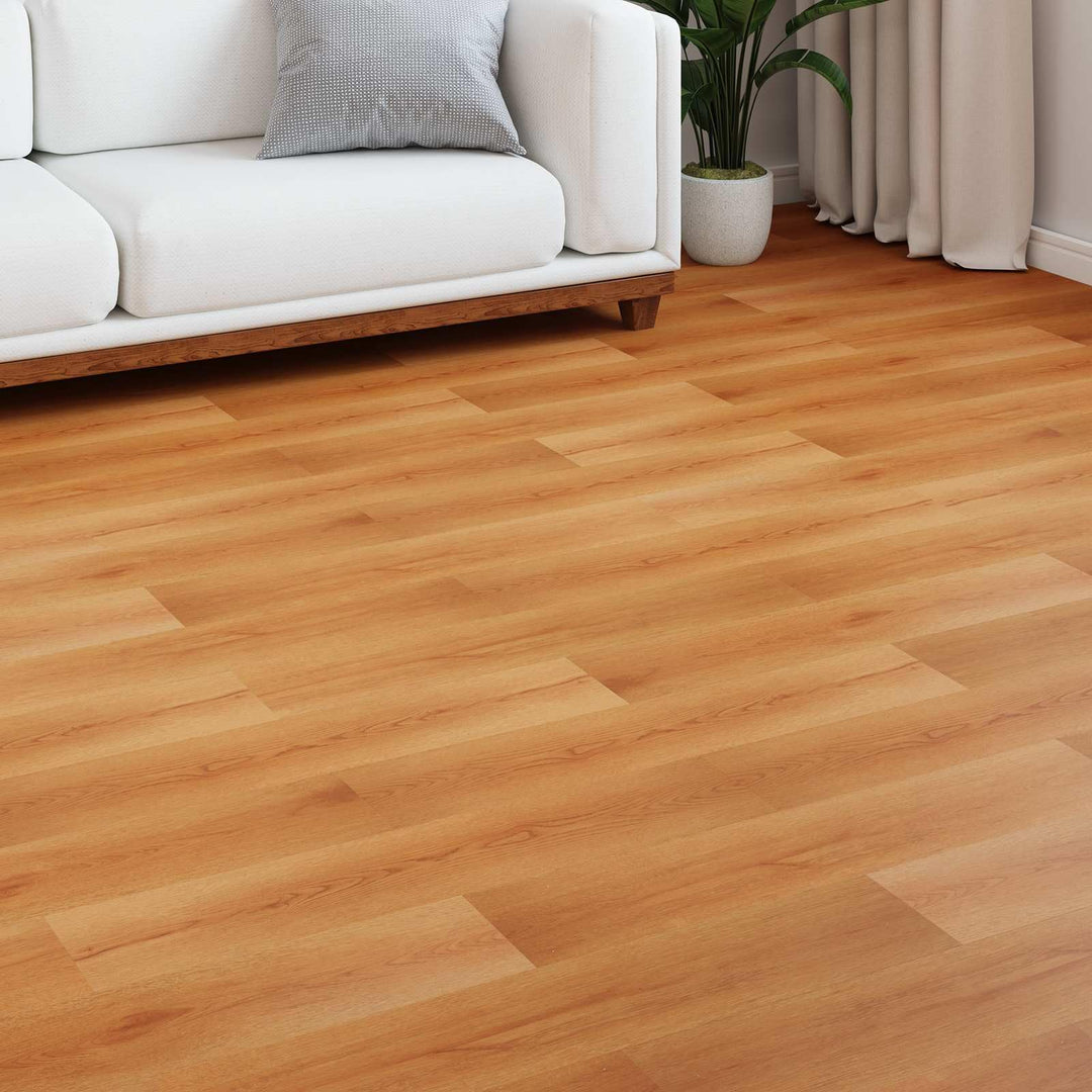 Laminatboden 15 pcs Beige aus Holzwerkstoff 101 x 20 x 0,8 cm, realistische Holzoptik, Klicksystem o