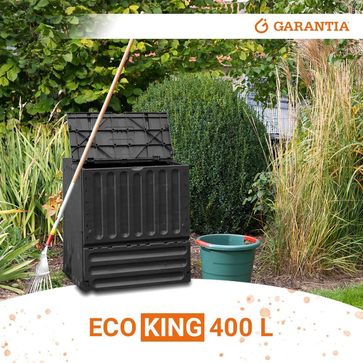 GARANTIA ECO-King Komposter 400 Liter schwarz - Komposter Garten, Schnellkomposter, Abfall & Recycli