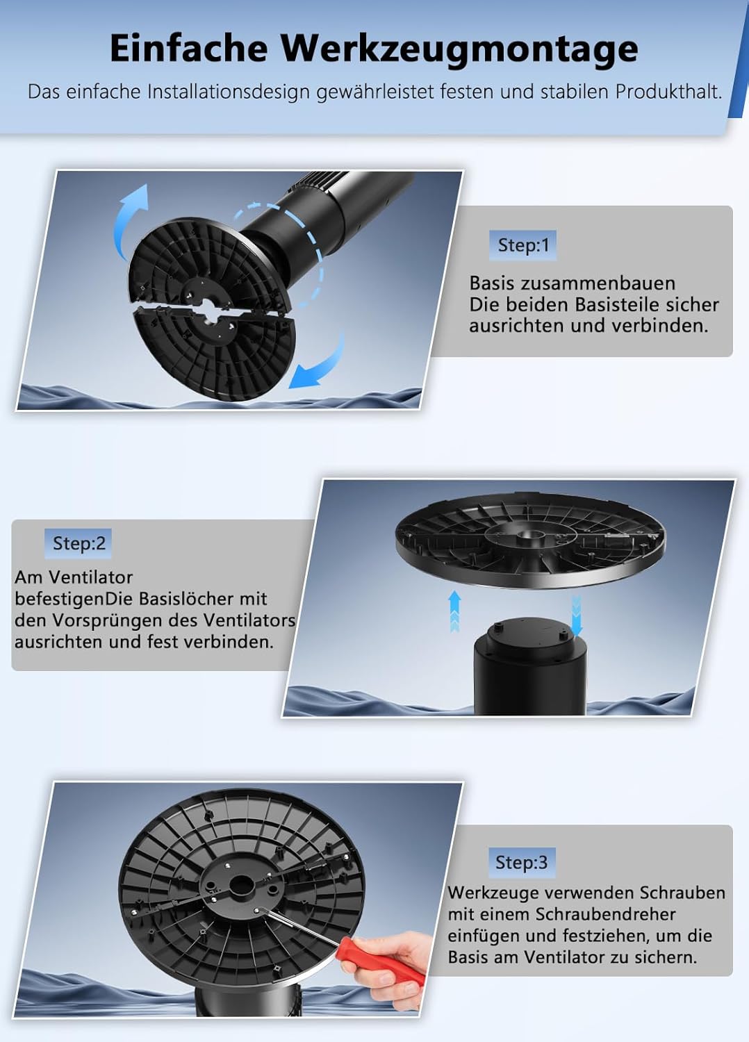 26dB Leiser Turmventilator, 110 cm Flügelloser Turmventilator, 7,8 m/s Luftstrom, 3 Geschwindigkeite
