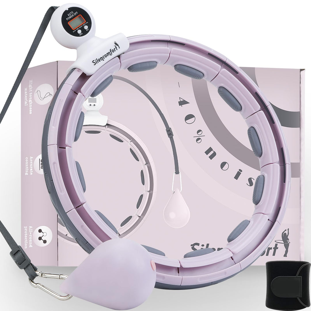 Smart Hula Hoop, Leise Fitness Reifen Erwachsene, hullahub mit Gewicht Ball, 16 Knoten Fit Hoop Reif