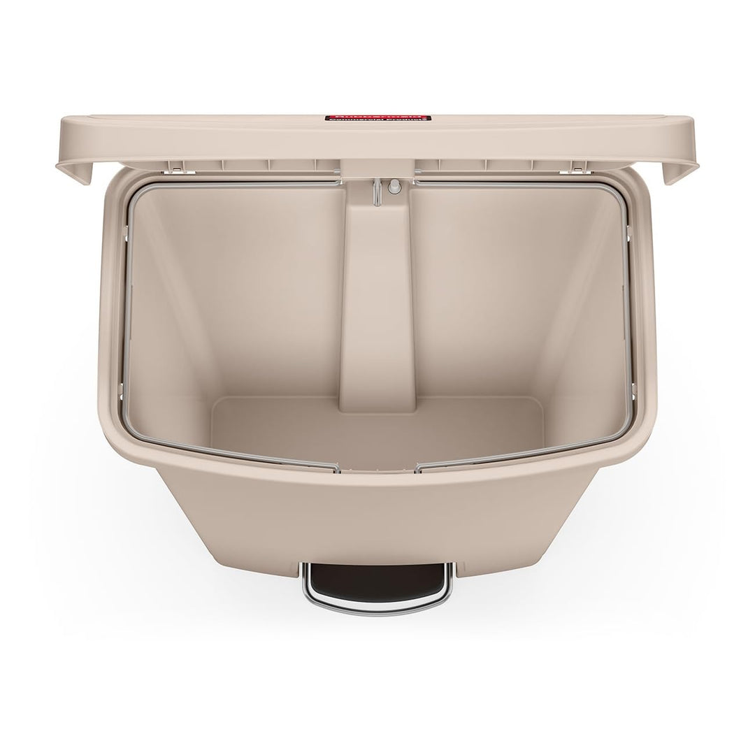 Rubbermaid Commercial Products Slim Jim 1883552 90 Litre Front Step Step-On Resin Wastebasket - Beig