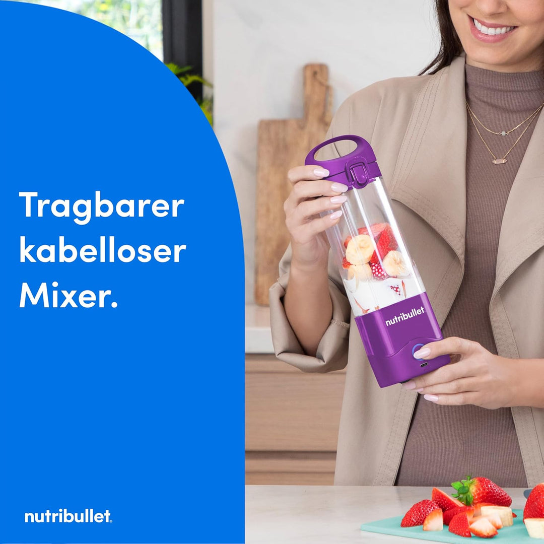 nutribullet Stabmixer, Stabmixer, 475ml BPA frei, Tragbarer Mixer, Multifunktionsmixer, USB-C Ladege