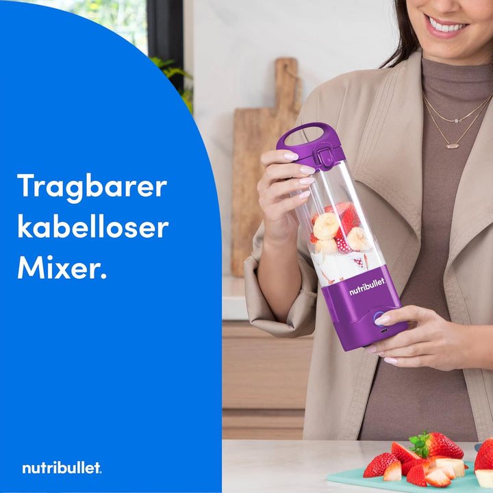 nutribullet Stabmixer, Stabmixer, 475ml BPA frei, Tragbarer Mixer, Multifunktionsmixer, USB-C Ladege