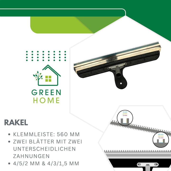 Green Home Entlüftungsroller Set: 50 cm Entlüftungswalze + Nylon-Nagelsohlen [35 mm] (fertig montier