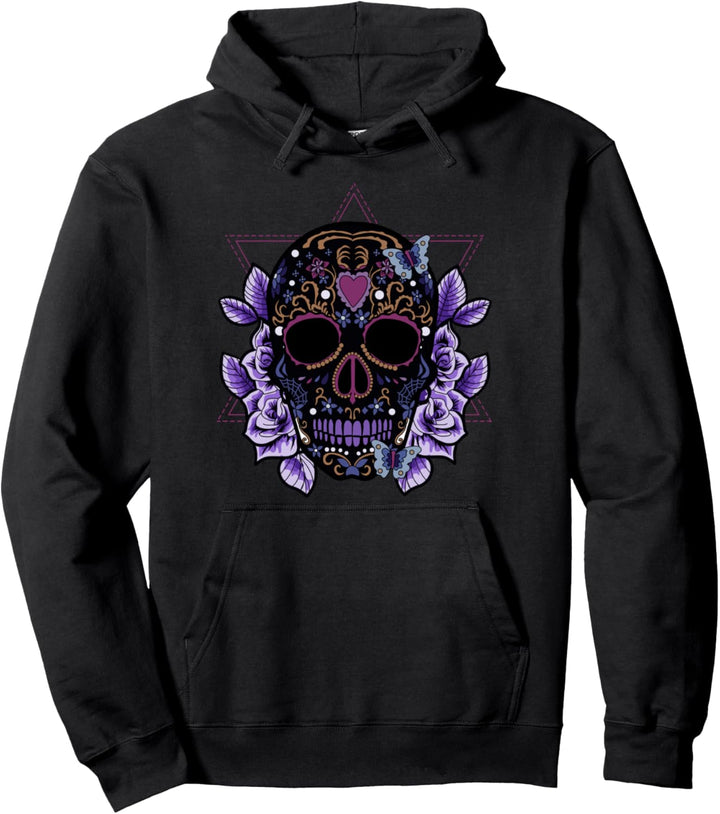 Flowery Skull Dia De Los Muertos Awesome Day Of The Dead Pullover Hoodie