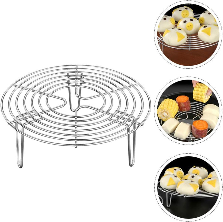 HEMOTON 20X7cm Kuchengitter Dämpfeinsatz Dampfgarer Steamer Rack Dämpfen Rack Edelstahl Strapazierfä