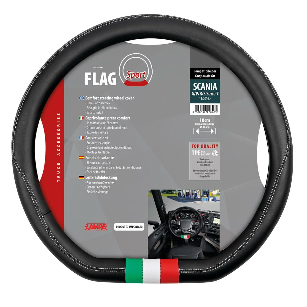 Flag Italia, Lenkradbezug nach Mass aus Skeentex - kompatibel für - Scania G/P/R/S Serie 7 (11/2016>