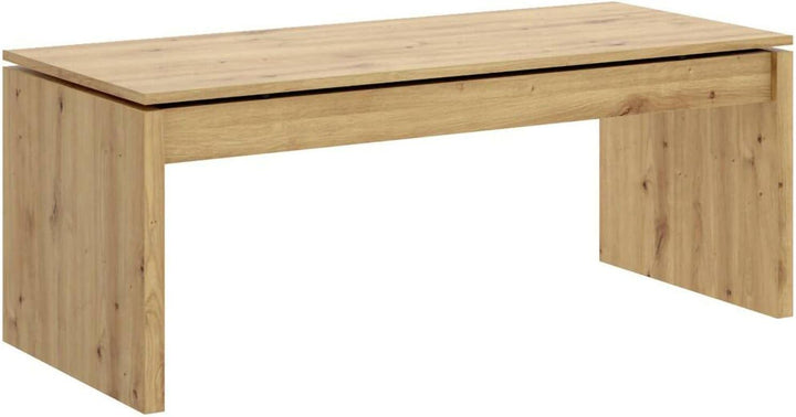 Dmora Cuar, Wohnzimmer Zeitschriftenhalter mit Stauraum, Couchtisch erhöht, 102x50h43 cm, Nodi, Eich