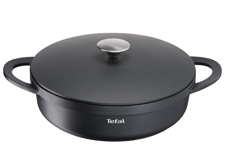 TEFAL E21872 TRATTORIA Servierpfanne 28cm | Aluguss | Gussdeckel | Antihaft-Beschichtung | gute Wärm