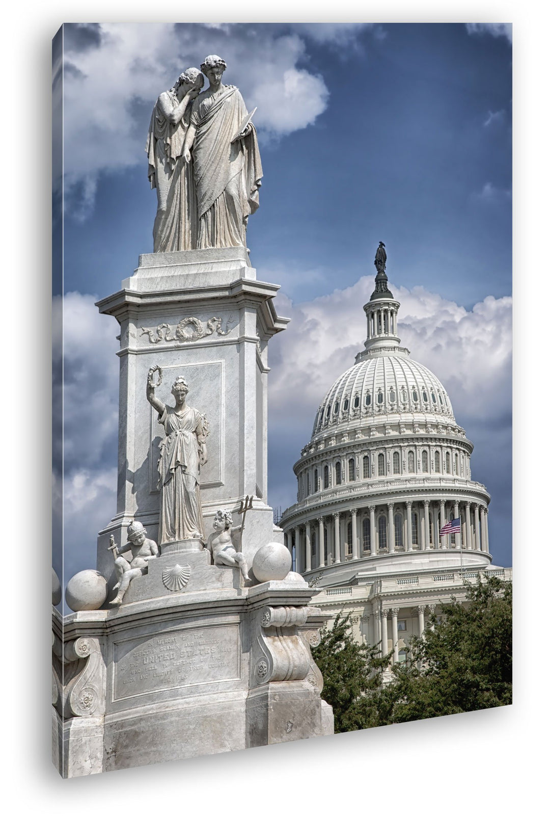 deyoli Friedensdenkmal in Washington Dc Format: 80x60 als Leinwand, Motiv fertig gerahmt auf Echthol