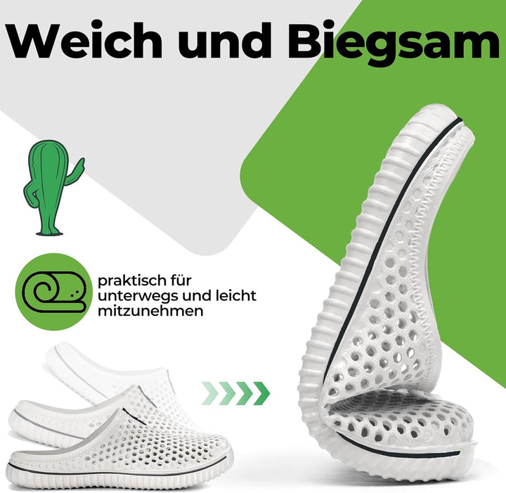 SAGUARO Clogs Pantoletten Herren Damen Sommer Atmungsaktiv Hausschuhe Gartenschuh Beach Slipper Gr.3