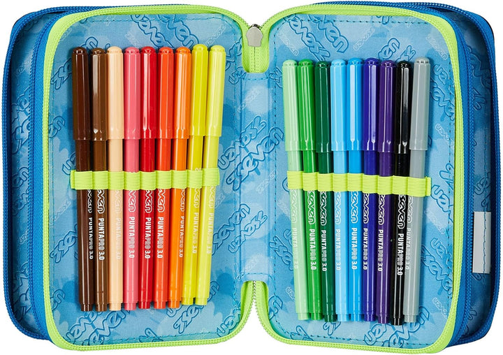 Seven Federmäppchen, Mäppchen, Mehrfarbig, Federtasche für Schreibwaren, Etui komplett mit Bleistift
