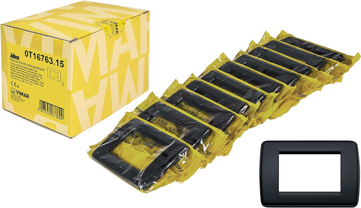 Vimar Idea 0T16763.15 Rondò 3 Module Technopolymer, 10 Stück, graphitgrau