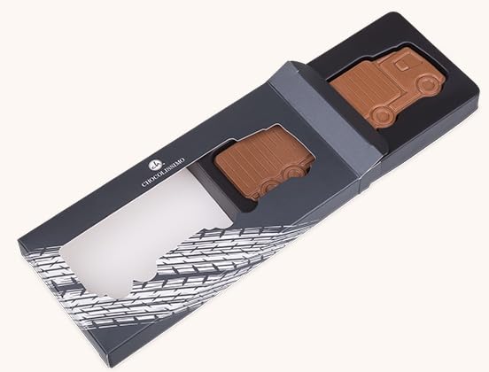 LKW aus Vollmilchschokolade - Schokoladentafel in Form eines LKWs | Geschenk | Mann | Männer | Vater