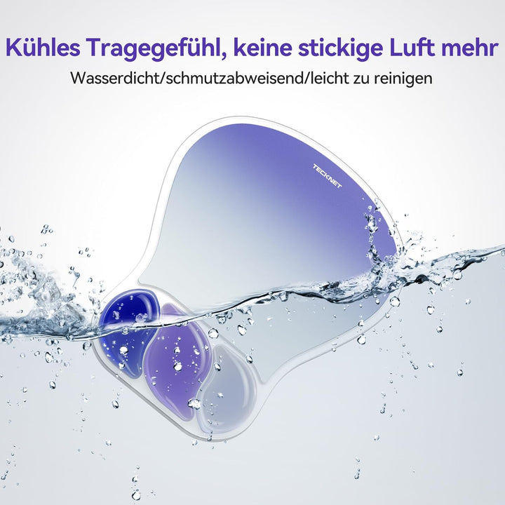 TECKNET Gel-Mauspad mit Handgelenkauflage, ergonomisches Mauspad mit Gelkissen Handgelenkstütze zur