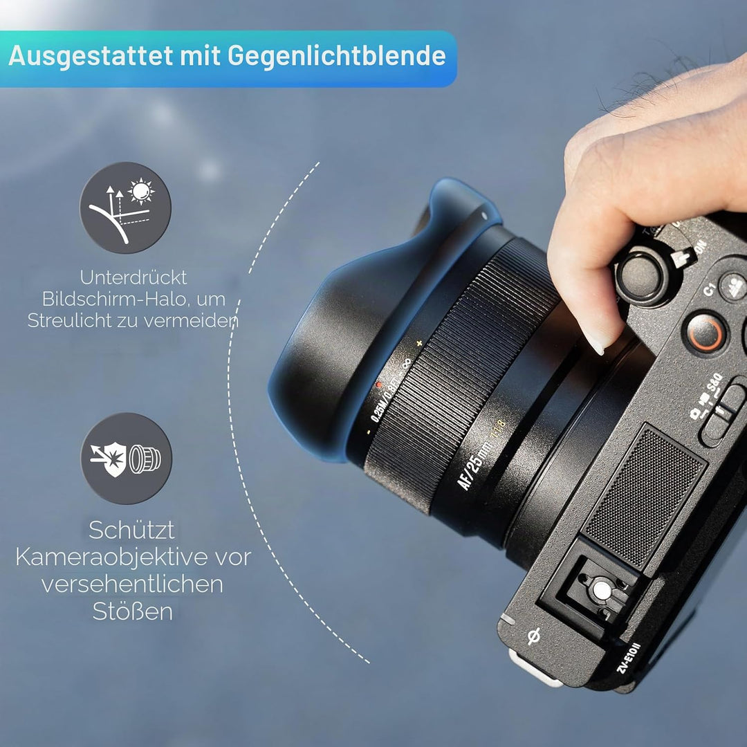 7artisans AF 50mm F1,8 APS-C E-Objektiv, 180g, grosse Blende, Autofokusobjektiv mit Gesichts-/Augene