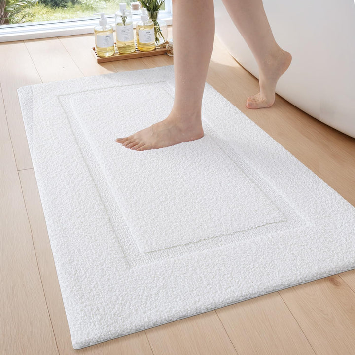 DEXI Badezimmerteppich 60 x 110 cm, Badteppich rutschfest Waschbar, weicher Badematte, Mikrofaser Ab