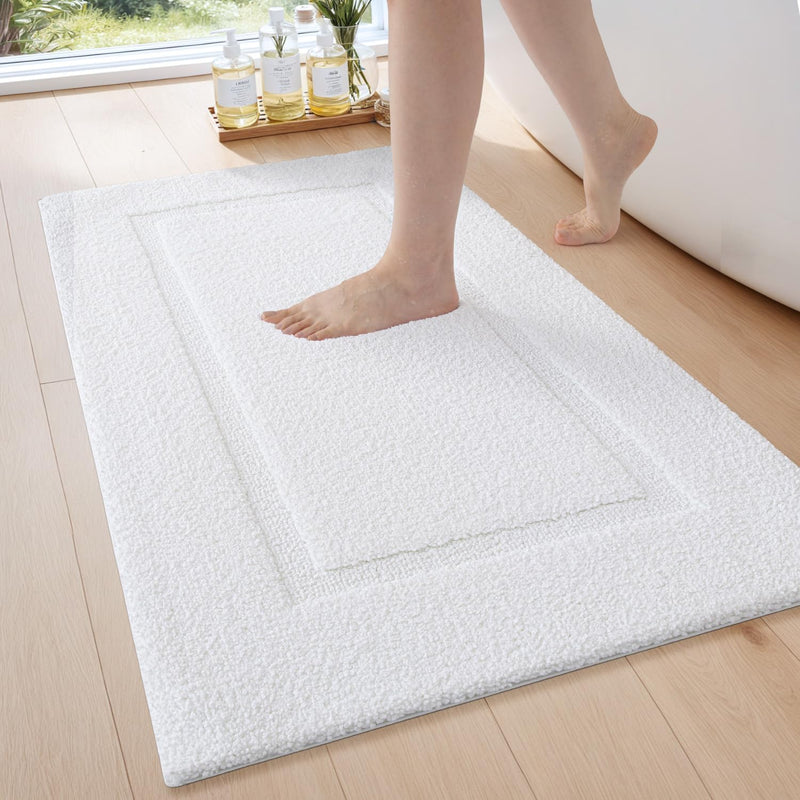 DEXI Badezimmerteppich 60 x 90 cm, Badteppich rutschfest Waschbar, weicher Badematte, Mikrofaser Abs