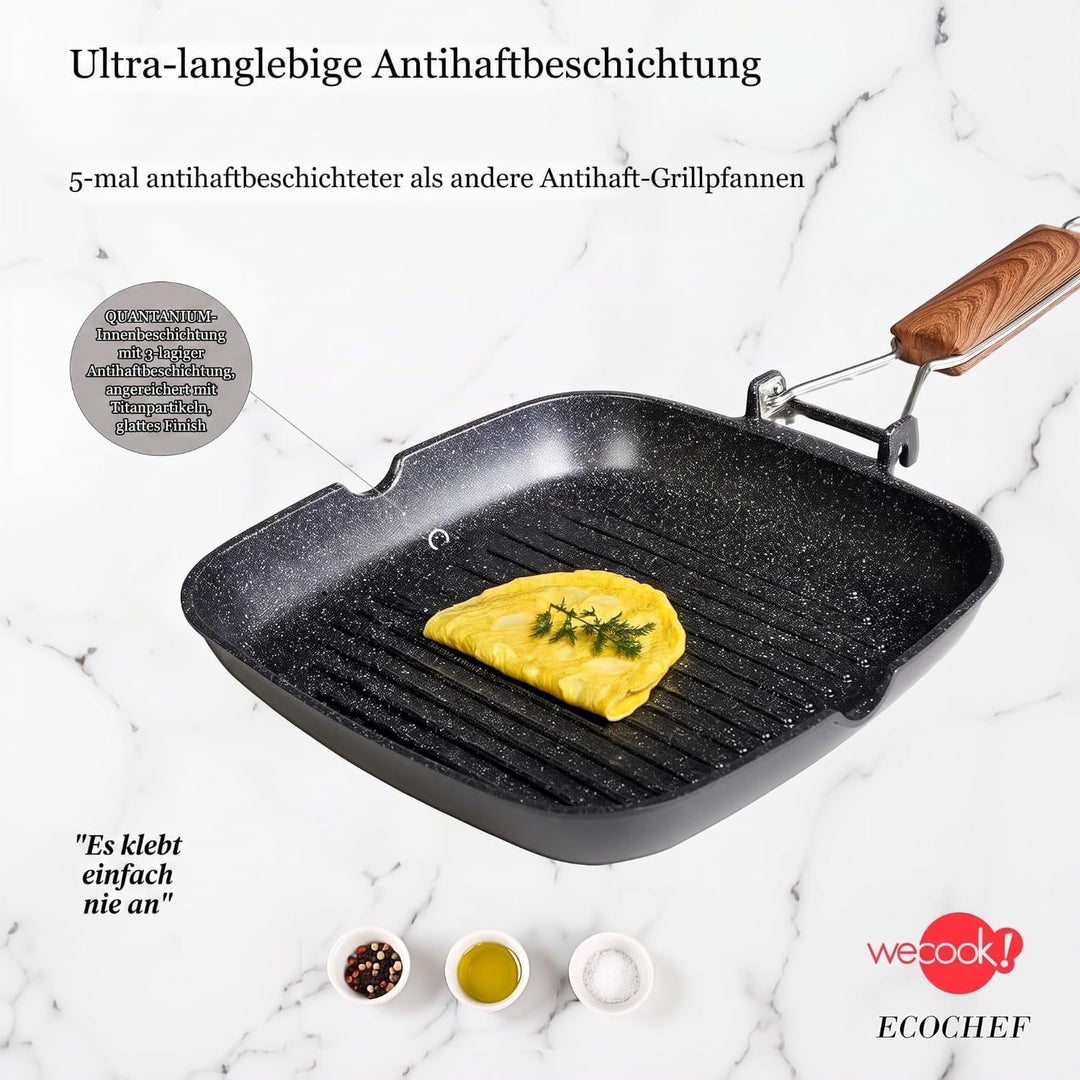 WECOOK! Ecochef - Aluminium Non Stick Grill Pan - 24 X 24 cm, 24 X 24 cm