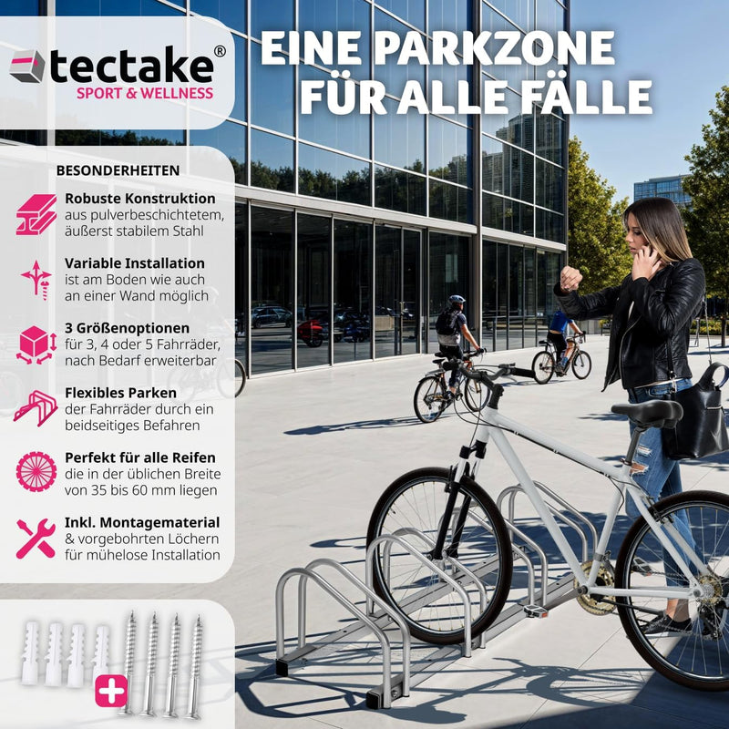 tectake® Fahrradständer für Fahrrad und e-Bike, Bike Stand für Fahrräder, Fahrrad Ständer, Fahrradha