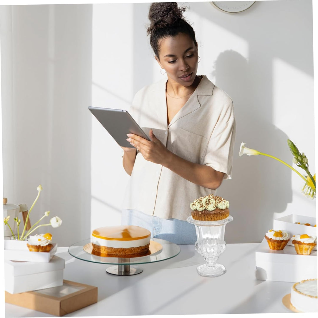 TOPBATHY Dessertkelch aus Glas, europäischer Stil, Kristallglas, Süssigkeitenhalter, Schale, Dreifac