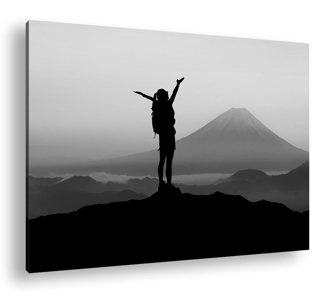 verspürende Freiheit über den Bergen Effekt: Schwarz&Weiss,Format: 80x60 als Leinwandbild, Motiv fer