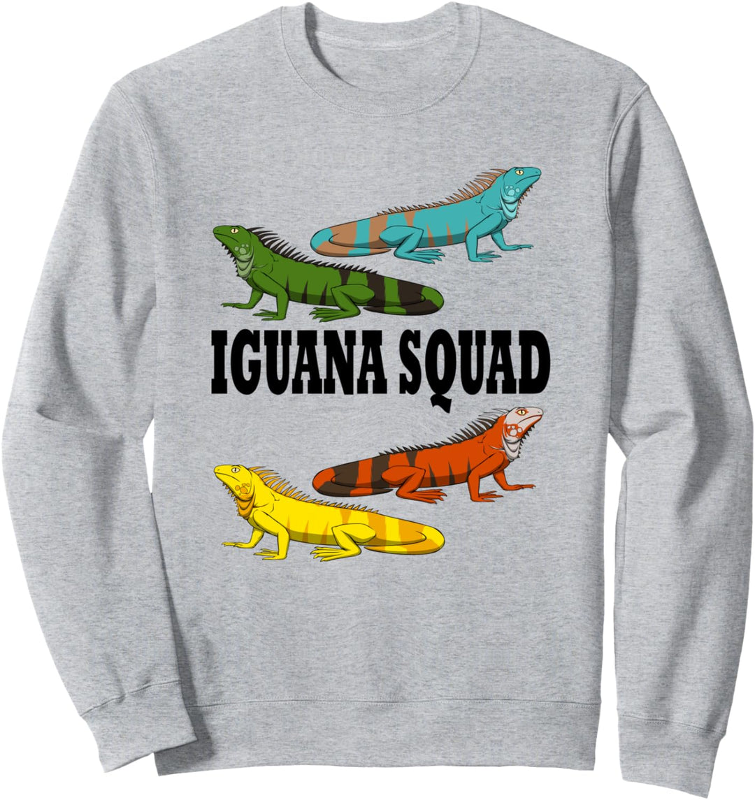 Niedlicher Leguan Squad Eidechse Reptil Team Sweatshirt