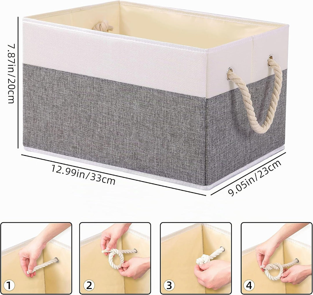 Yawinhe Aufbewahrungsbox, Faltbare Aufbewahrungsboxen ohne Deckel, Waschbare, Offene Stoffbox, für S