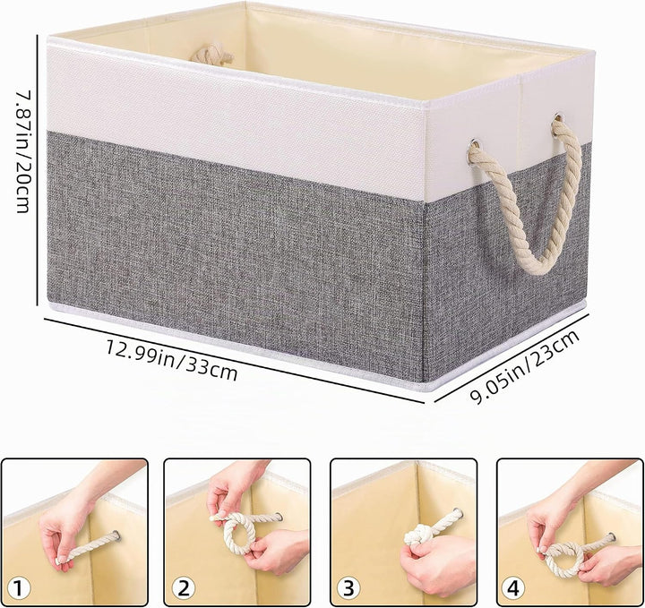 Yawinhe Aufbewahrungsbox, Faltbare Aufbewahrungsboxen ohne Deckel, Waschbare, Offene Stoffbox, für S