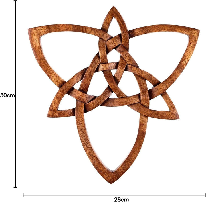 Windalf Amulett Holzbild TRIANY h: 28 cm Triade & Kelten Knoten Glückssymbol Handarbeit aus Holz
