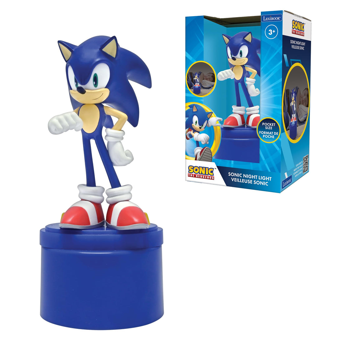 Lexibook, SEGA Sonic The Hedgehog, LED-Taschen-Nachtlicht für das Kinderzimmer, weiches Licht, batte