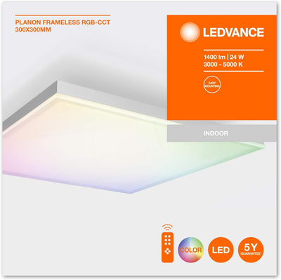 LEDVANCE LED Panel-Leuchte, Leuchte für Innenanwendungen, Farbsteuerung, Länge: 30x30 cm, Planon Fra