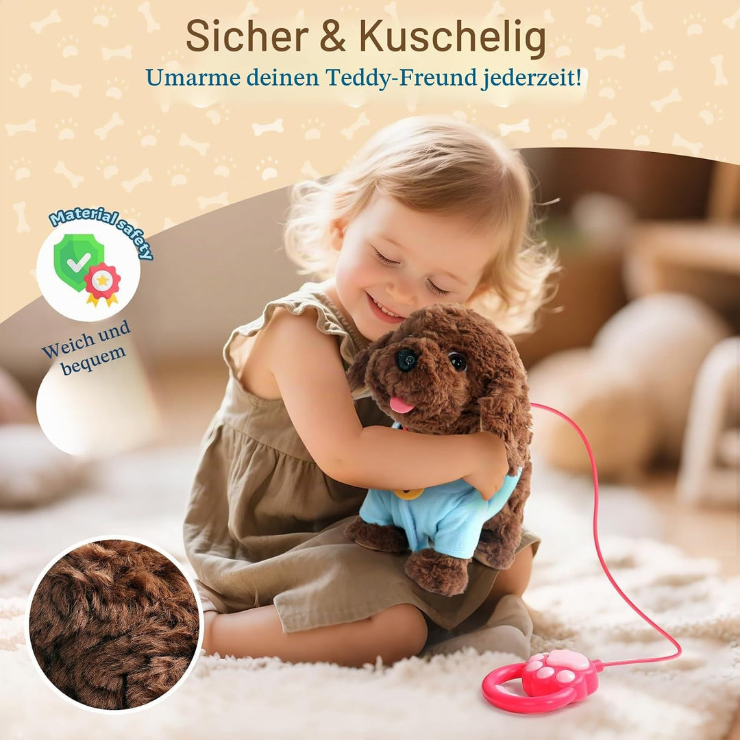 jerryvon Hund Spielzeug Kinder-Spielzeug Ab 2 Jahre Mädchen Dog Spiel Kuscheltier Hund Mit Leine der
