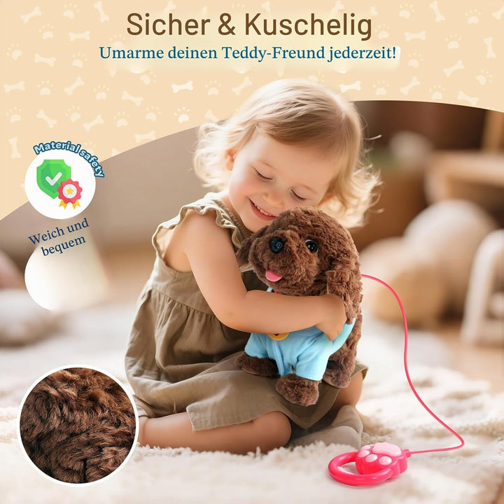 jerryvon Hund Spielzeug Kinder-Spielzeug Ab 2 Jahre Mädchen Dog Spiel Kuscheltier Hund Mit Leine der