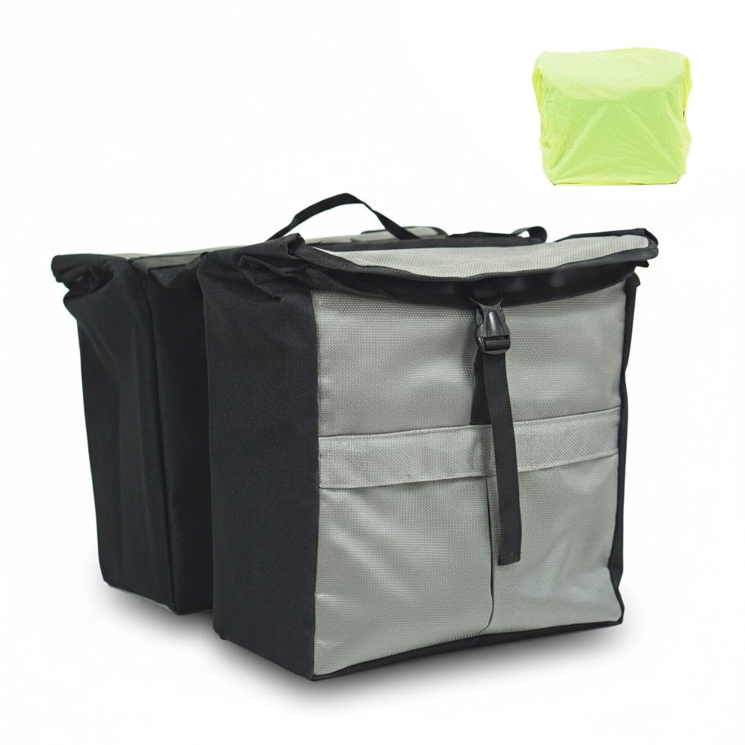 Vincita Top Load Double Pannier Water Resistant Cycling Side Bags – mit Regenschutz, gross, Tragegri