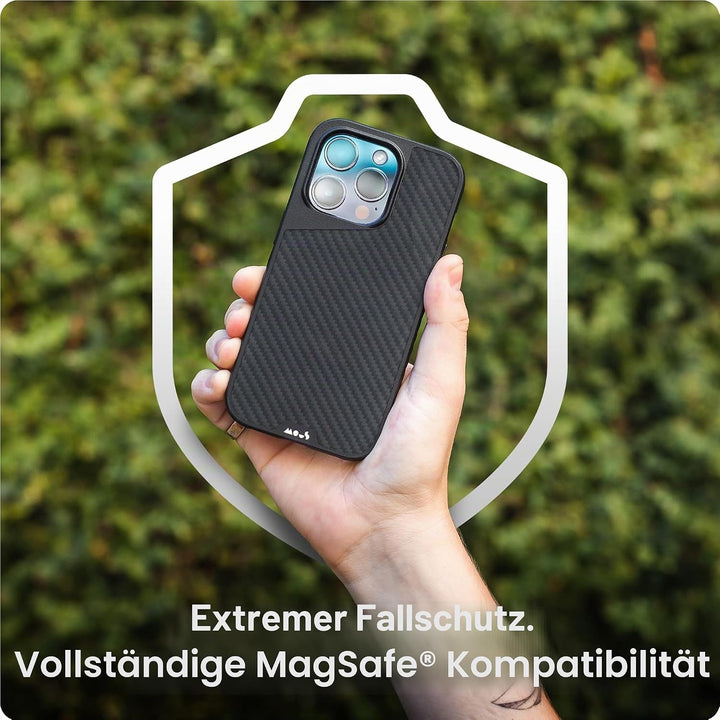 Mous - Hülle für iPhone 14 Pro Max - Carbonfaser - Limitless 5.0 - Handyhülle iPhone 14 Pro Max MagS