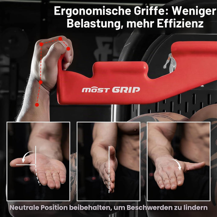 Latzugstange mit 6 Ergonomischen Griffen, Rutschfest Latzug Griff für Das Fitnessstudio Zu Hause, La