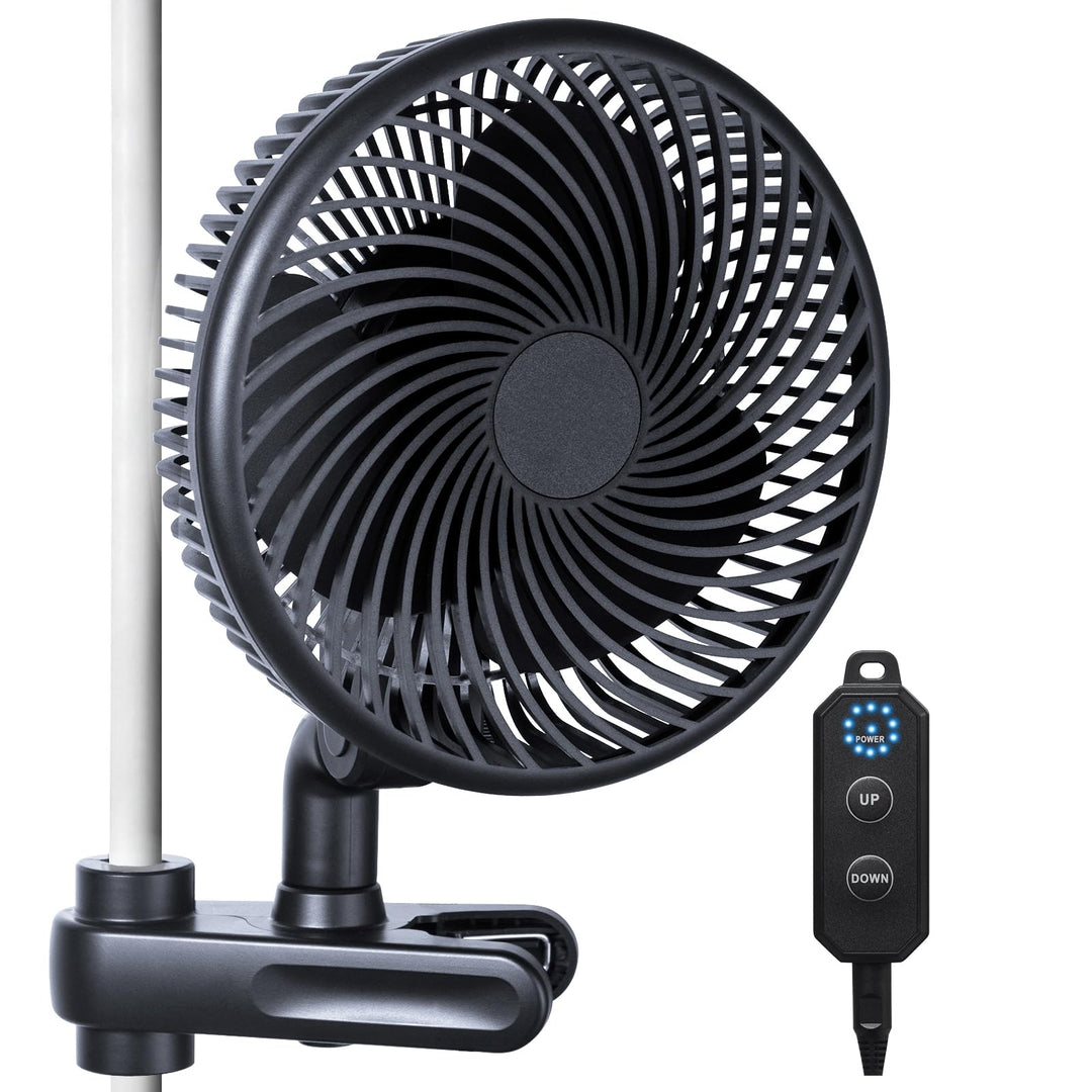 Mi hogar Grow Ventilator Oszillierend mit Fernbedienung, 10 Stufen Clip Ventilator für Growbox &amp; Gro