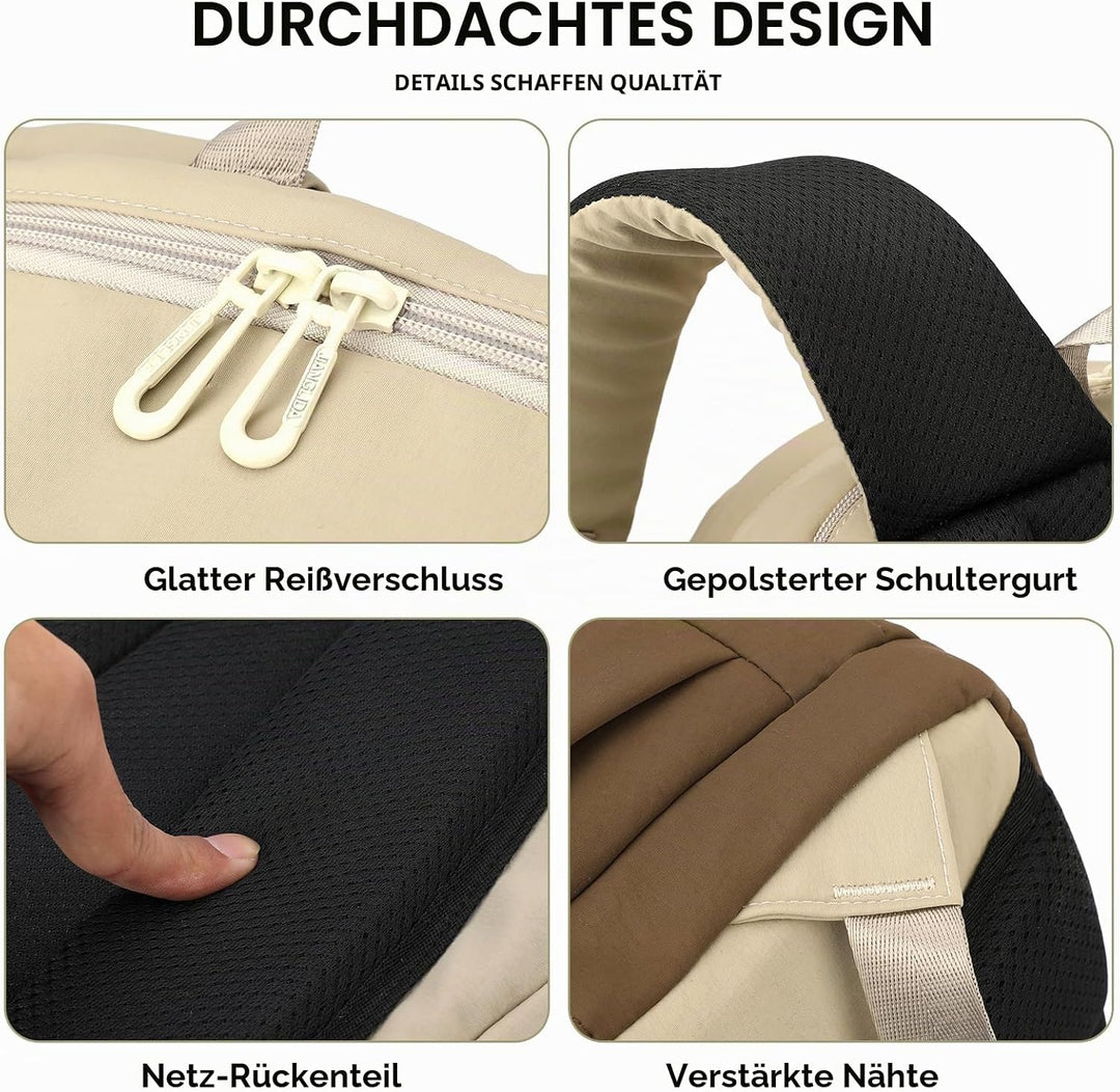 Amythe Schulranzen Jungen Teen 10-18 Jahre Wasserdicht Brustgurt 30 L, Khaki, Khaki