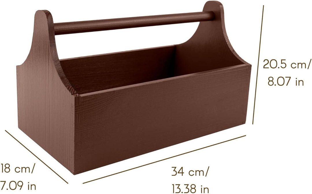 Creative Deco Werkzeugkiste Holz | Werkzeugkasten aus Holz | Masse 34 x 18 x 20,5 cm (+/- 0,5 cm) |