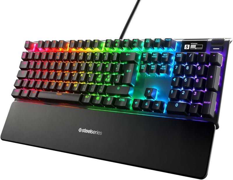 SteelSeries Apex 7 - Mechanische Gaming-Tastatur – OLED Smart Display – Rot Schalter – Nordisch (QWE