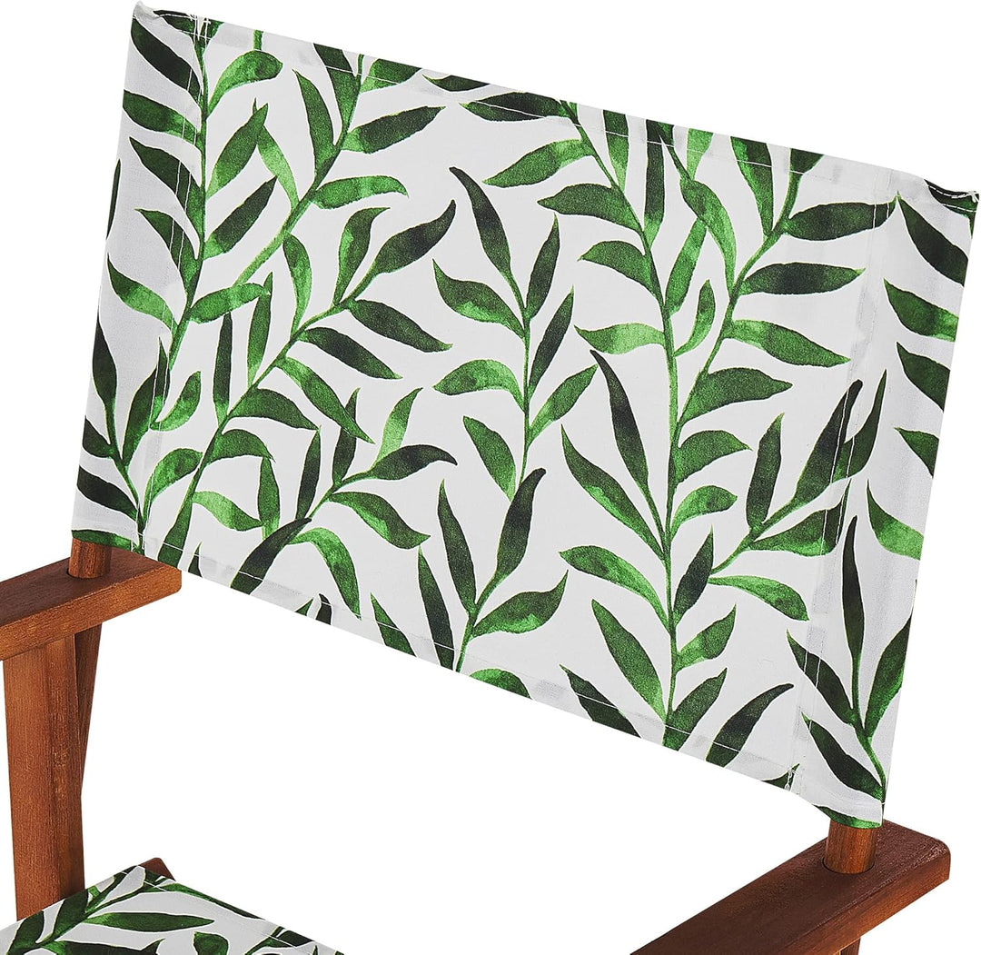 Moderne Stoffbezüge Blattmuster weiss / grün 2er Set für Gartenstühle Cine