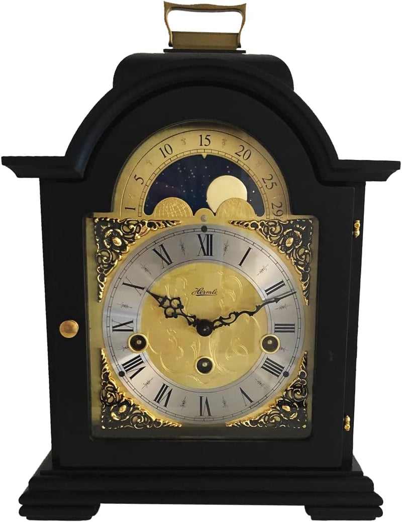 Hermle 22864-740340 hochwertige Tischuhr, Schwarz, 30cm x 21cm x 14cm