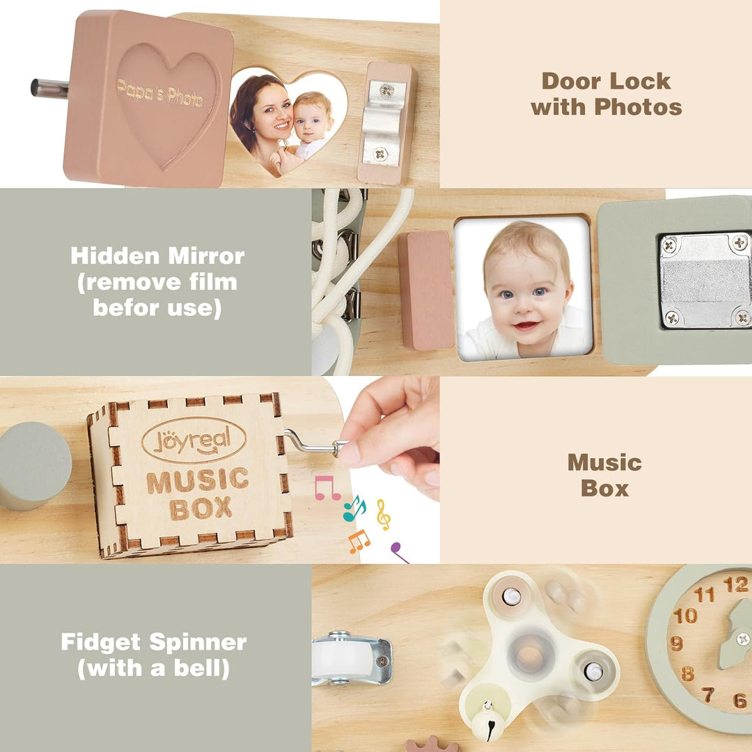 Joyreal Gross Montessori Busy Board - Motorikbrett Activity Board Motorikboard Montessori Spielzeug