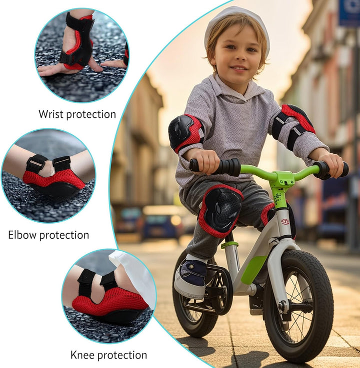 Kinder Knieschoner Ellenbogenschoner und Handgelenkschoner Set, Schützer Set[6pcs] für Kinder Kniesc