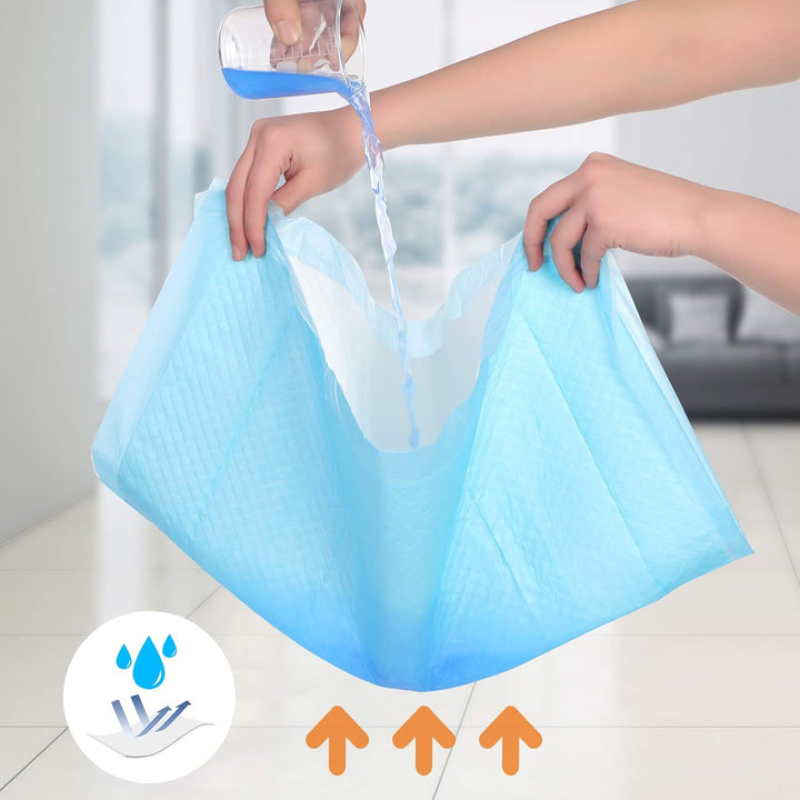 FEANDREA Puppy Pads, Welpen-Unterlage, 90 x 60 cm, 55 Stück, blau-weiss PTD95BU 90 x 60 cm 55.0 pcs.