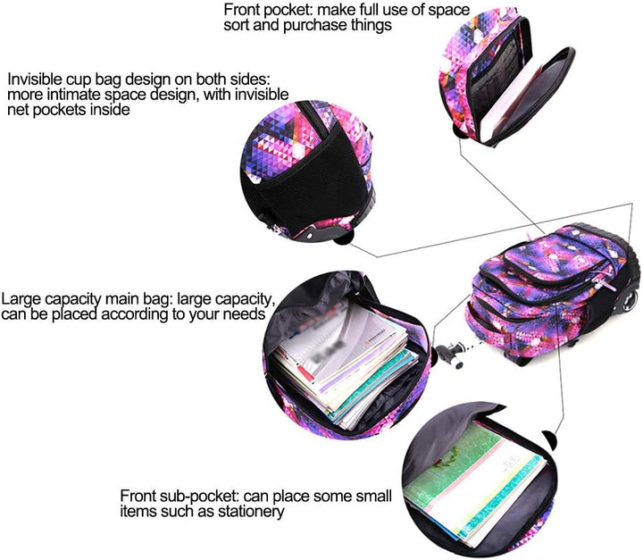 CONPHERON Trolley Rucksack Schulrucksack Schüler Multifunktionaler Rucksack Schultaschen Koffer Lapt