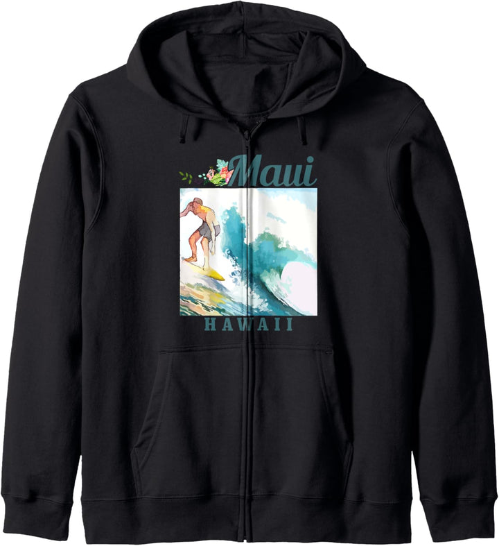 Maui Hawaii Surfing Vintage Surfer Kapuzenjacke