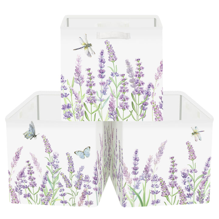 HUUMONSS 30cm Aufbewahrungsbox 3 Stück Wilde Blume Aufbewahrungskorb Kinder Falt Garten Schmetterlin